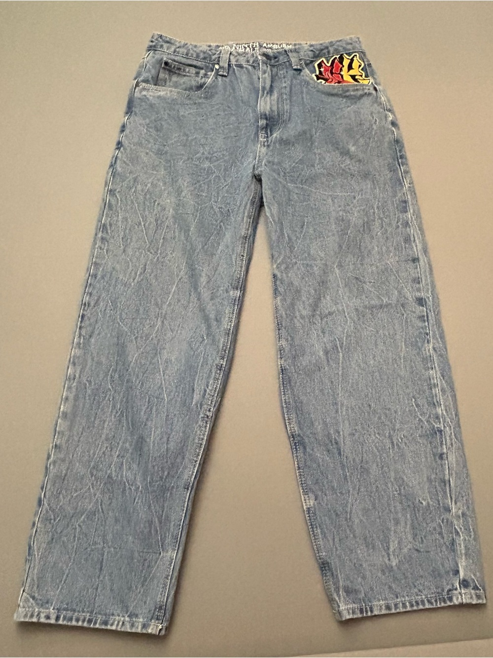Ninth Hall Ambush Relaxed Men's Jeans with Embroidered Dragon
